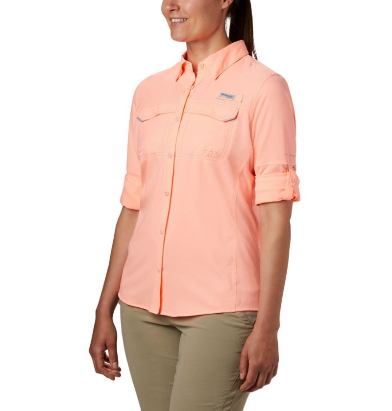 Orange Women's Columbia PFG Lo Drag Long Sleeve Shirt | IPYBR-8735