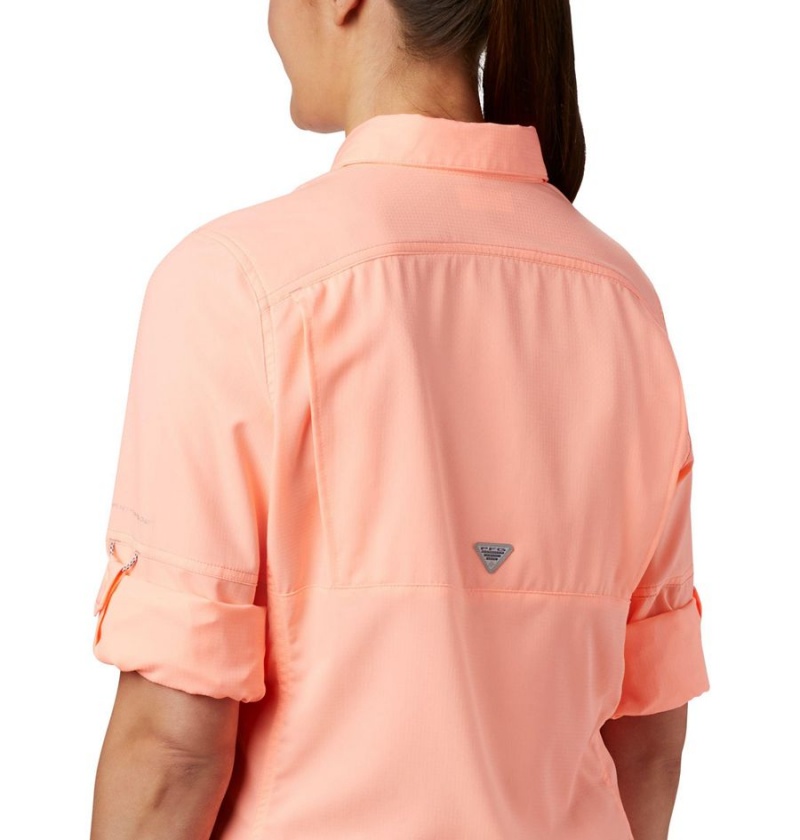 Orange Women's Columbia PFG Lo Drag Long Sleeve Shirt | IPYBR-8735