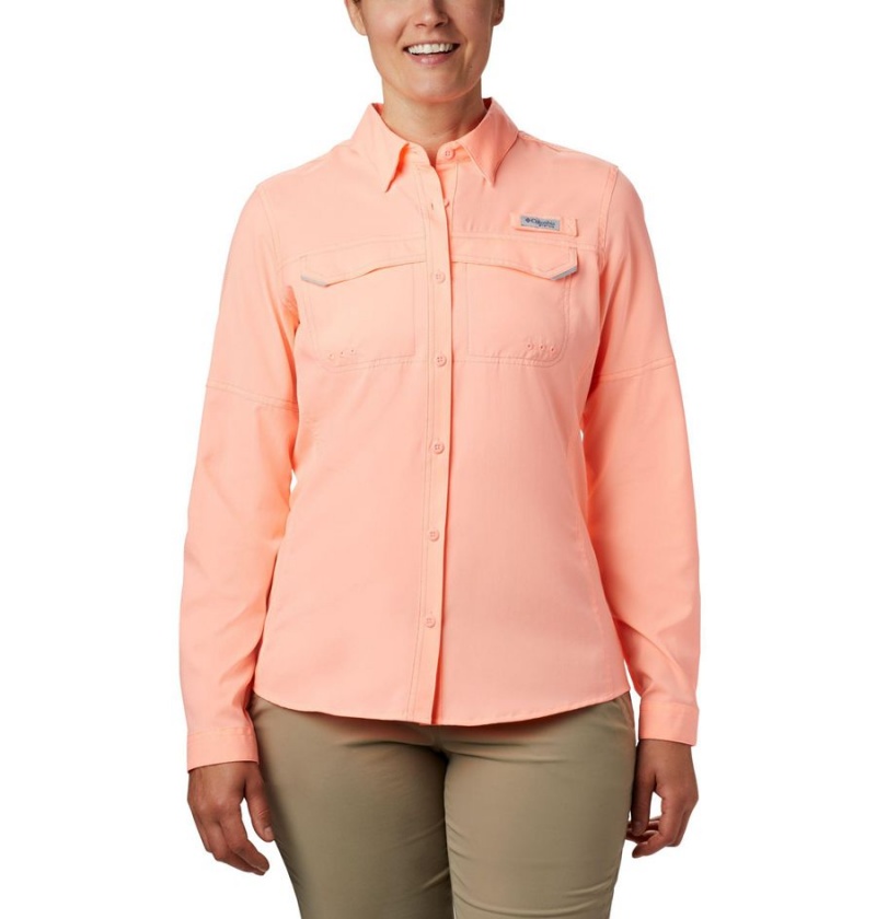 Orange Women\'s Columbia PFG Lo Drag Long Sleeve Shirt | IPYBR-8735