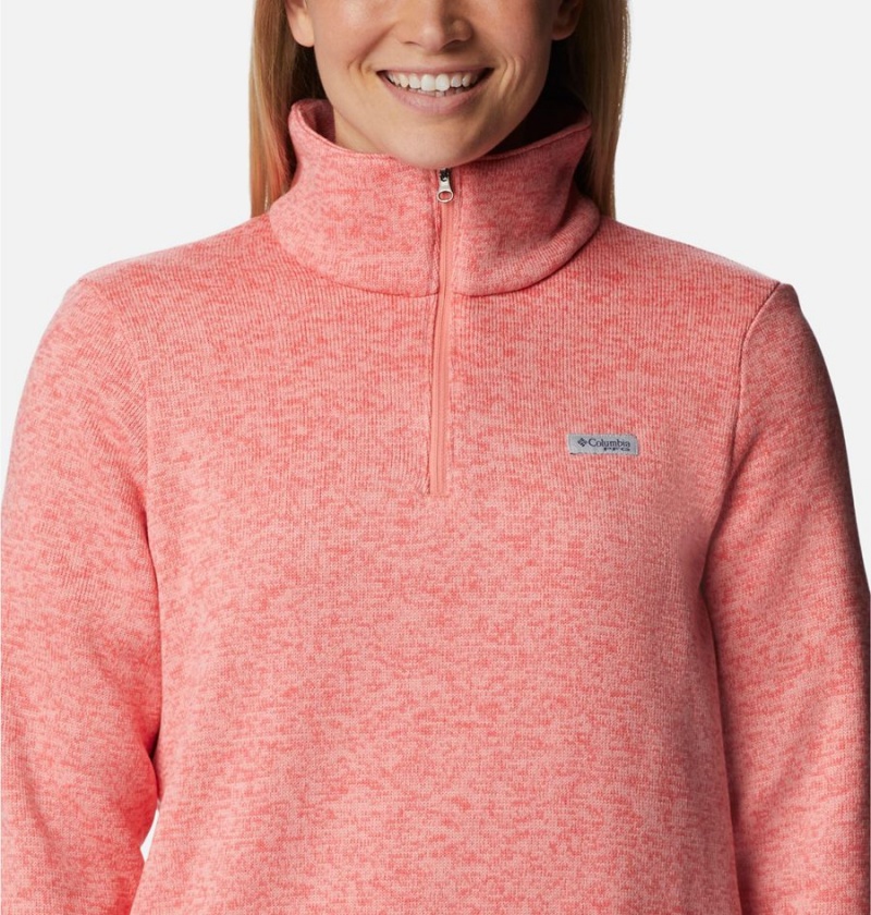 Orange Women's Columbia PFG Reel Cozy Quarter Zip Pullover | QLHTA-6543