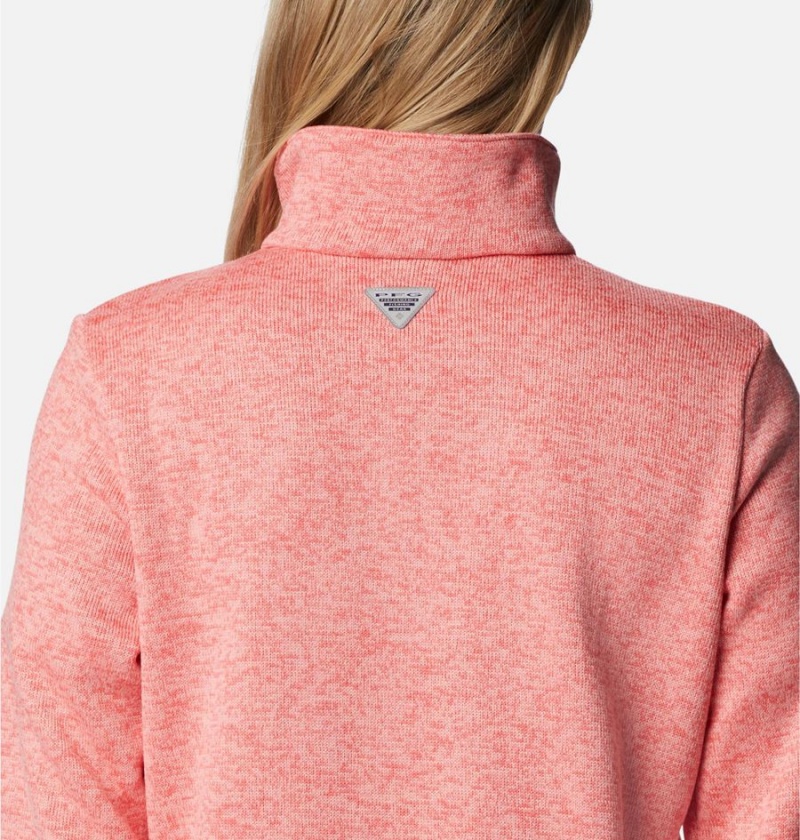 Orange Women's Columbia PFG Reel Cozy Quarter Zip Pullover | QLHTA-6543