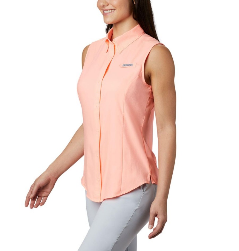 Orange Women's Columbia PFG Tamiami Sleeveless Tank Top | VFYIK-1752