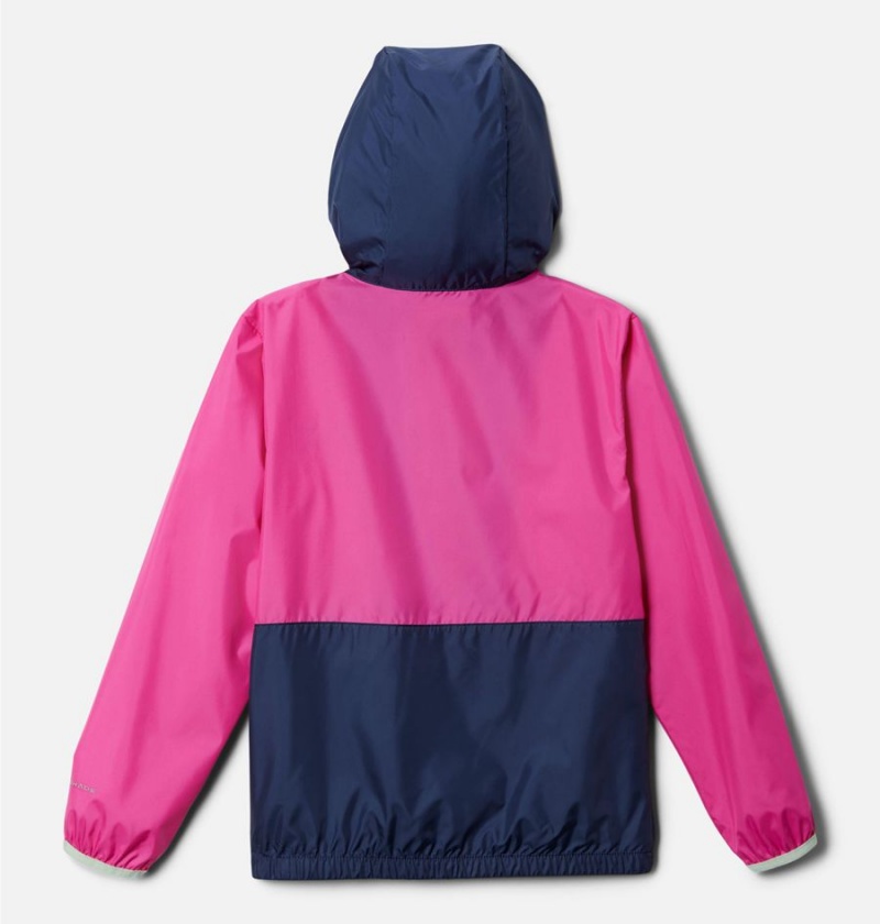 Pink Kids' Columbia Back Bowl Hooded Windbreaker Jacket | VQPIF-8165