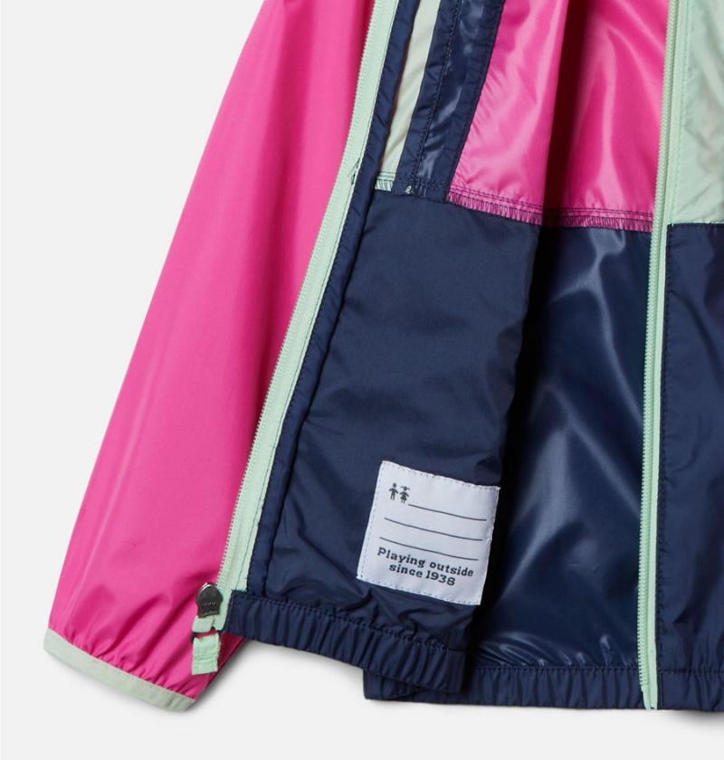 Pink Kids' Columbia Back Bowl Hooded Windbreaker Jacket | VQPIF-8165