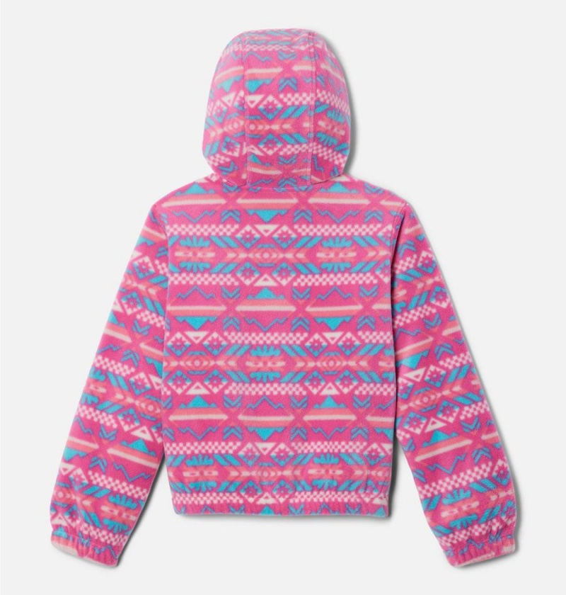 Pink Kids' Columbia Benton Springs Half Zip Fleece Pullover Hoodie | RQYHG-3279