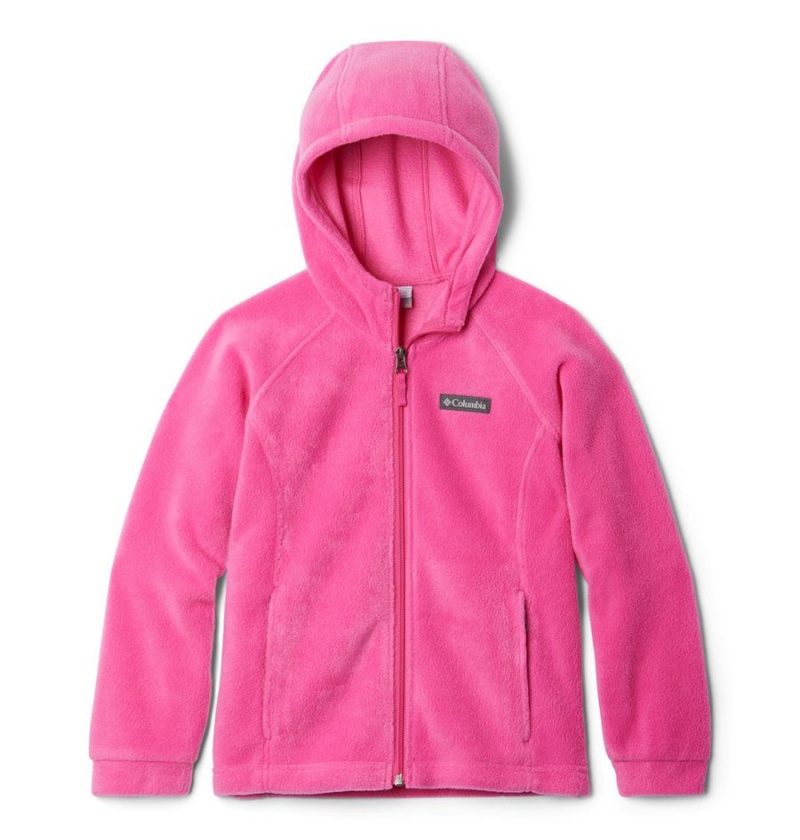 Pink Kids\' Columbia Benton Springs II Hooded Fleece Jacket | SFHTY-7321