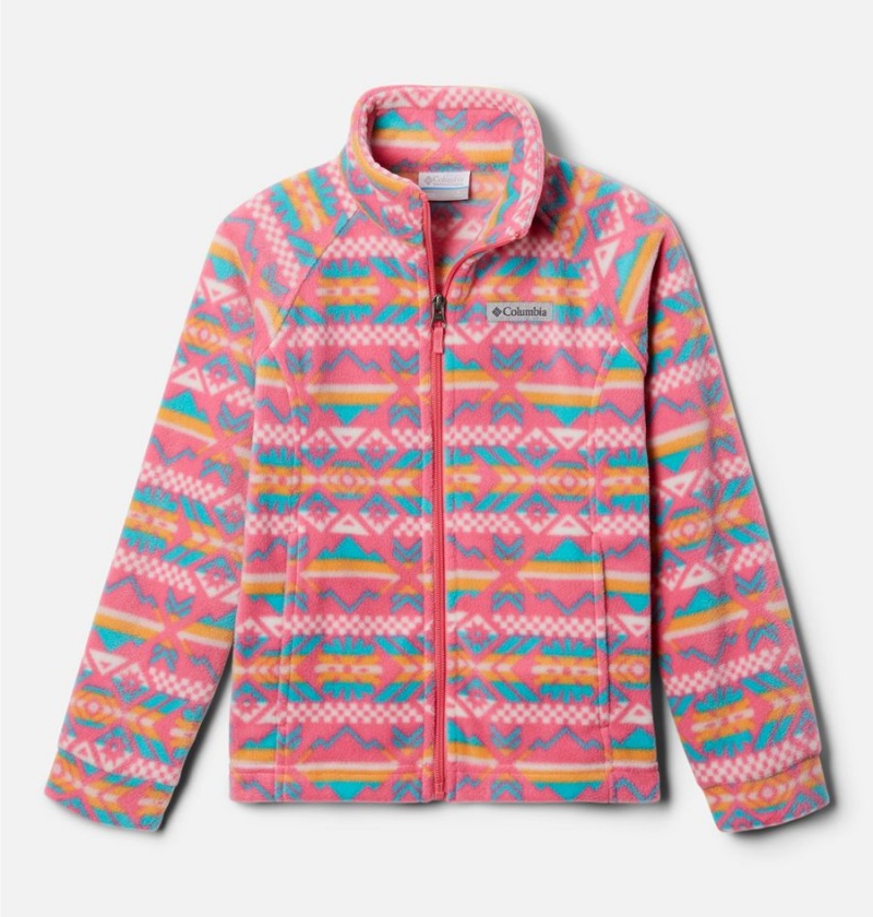 Pink Kids\' Columbia Benton Springs II Printed Fleece Jacket | GJAZV-9670