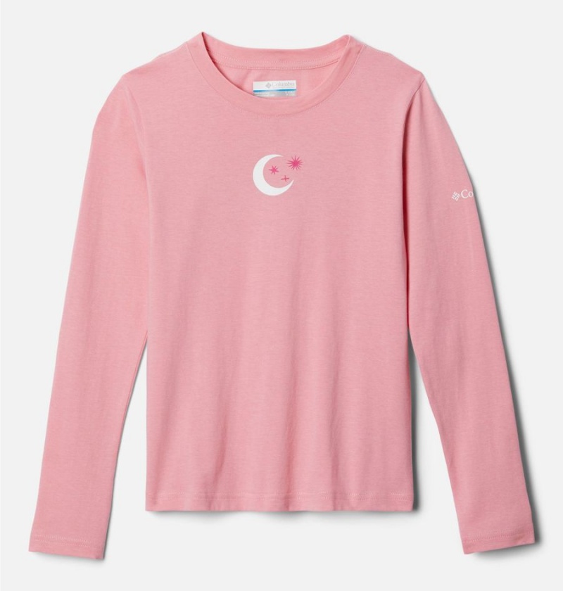 Pink Kids\' Columbia Hazeldel Hill Long Sleeve Graphic T-Shirt | QYKCE-1497