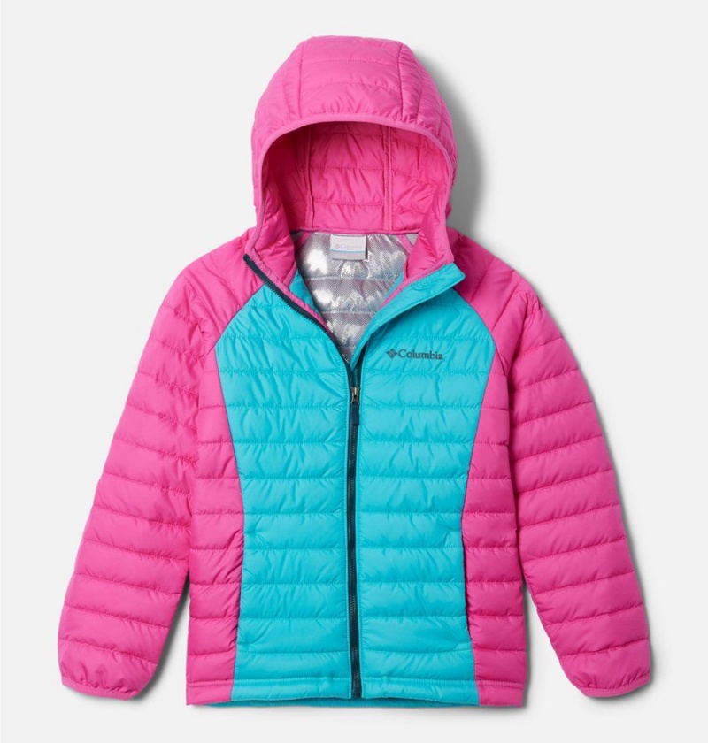 Pink Kids\' Columbia Powder Lite Hooded Jacket | EATBN-3796