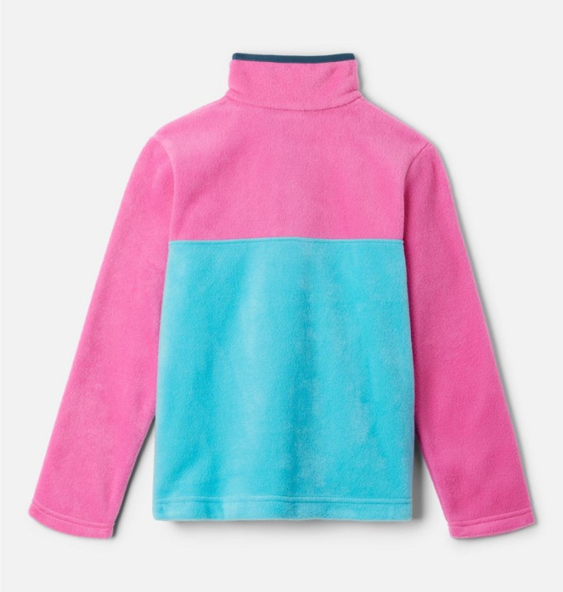 Pink Kids' Columbia Steens Mountain Quarter Snap Pullover Fleece | MITFD-3961