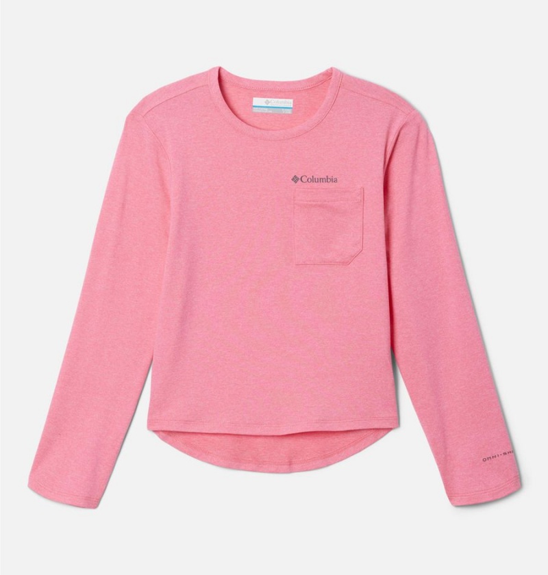 Pink Kids\' Columbia Tech Trail Long Sleeve T-Shirt | LFPZN-8274