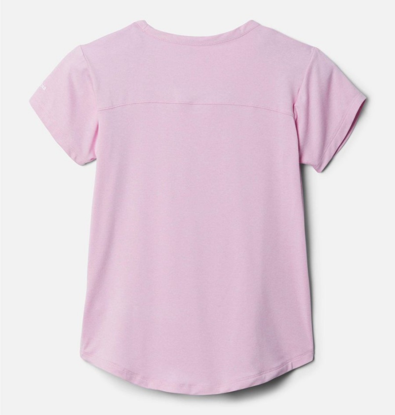 Pink Kids' Columbia Tech Trail T-Shirt | QRYHC-6709