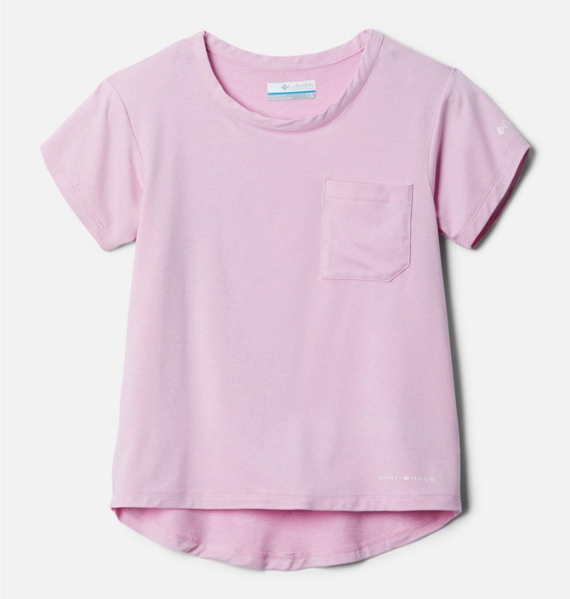 Pink Kids\' Columbia Tech Trail T-Shirt | QRYHC-6709