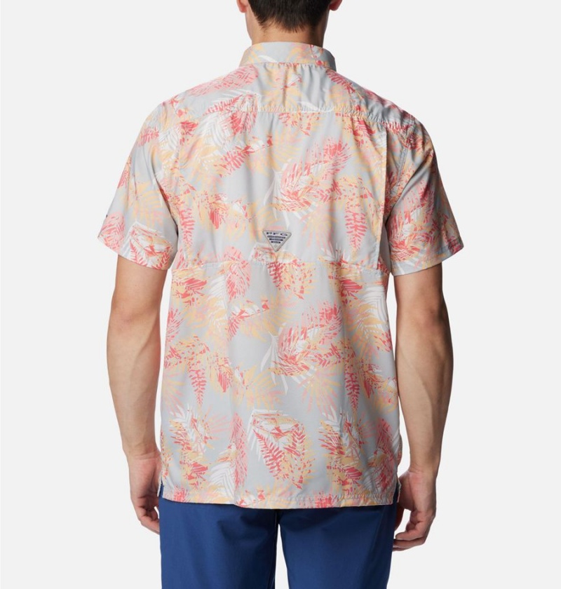 Pink Men's Columbia PFG Super Slack Tide Camp Shirt | RHAYE-0421