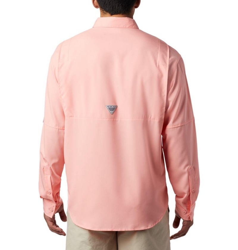 Pink Men's Columbia PFG Tamiami II Long Sleeve Shirt | CKDVW-1692