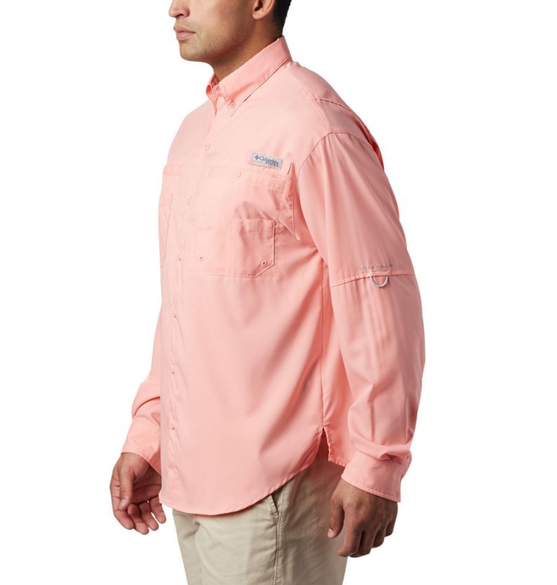 Pink Men's Columbia PFG Tamiami II Long Sleeve Shirt | CKDVW-1692