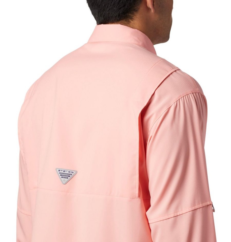 Pink Men's Columbia PFG Tamiami II Long Sleeve Shirt | CKDVW-1692