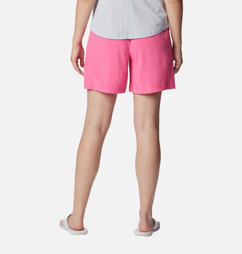 Pink Women's Columbia Anytime Flex Shorts | IKCZO-8425