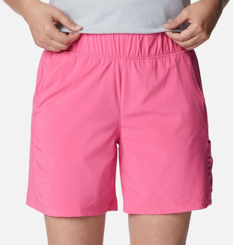 Pink Women's Columbia Anytime Flex Shorts | IKCZO-8425