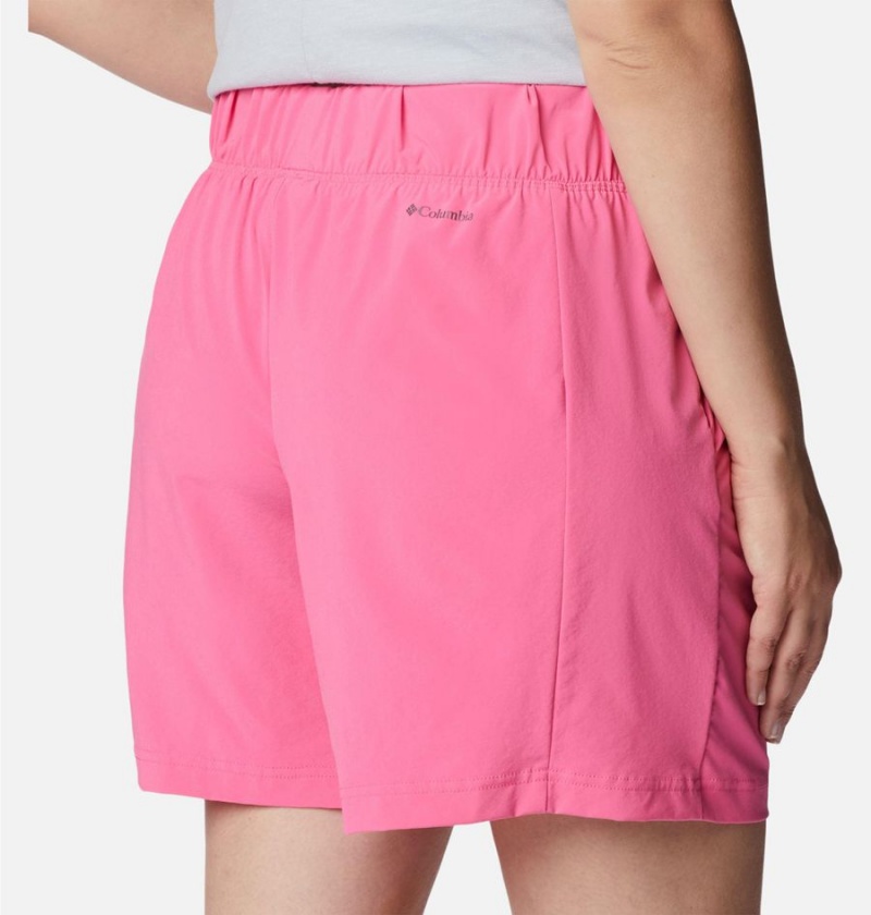 Pink Women's Columbia Anytime Flex Shorts | IKCZO-8425