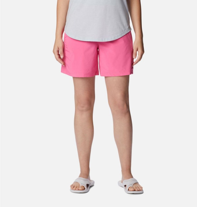 Pink Women\'s Columbia Anytime Flex Shorts | IKCZO-8425