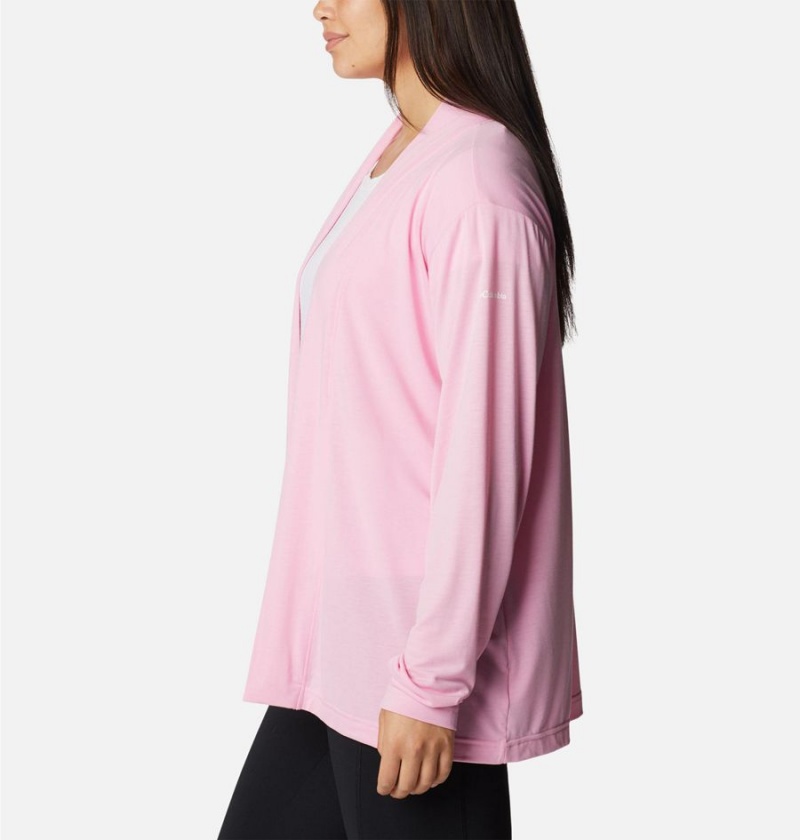 Pink Women's Columbia Anytime Knit Layering Long Sleeve Shirt | LMGFQ-3672