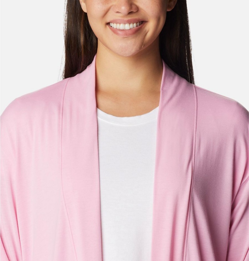 Pink Women's Columbia Anytime Knit Layering Long Sleeve Shirt | LMGFQ-3672