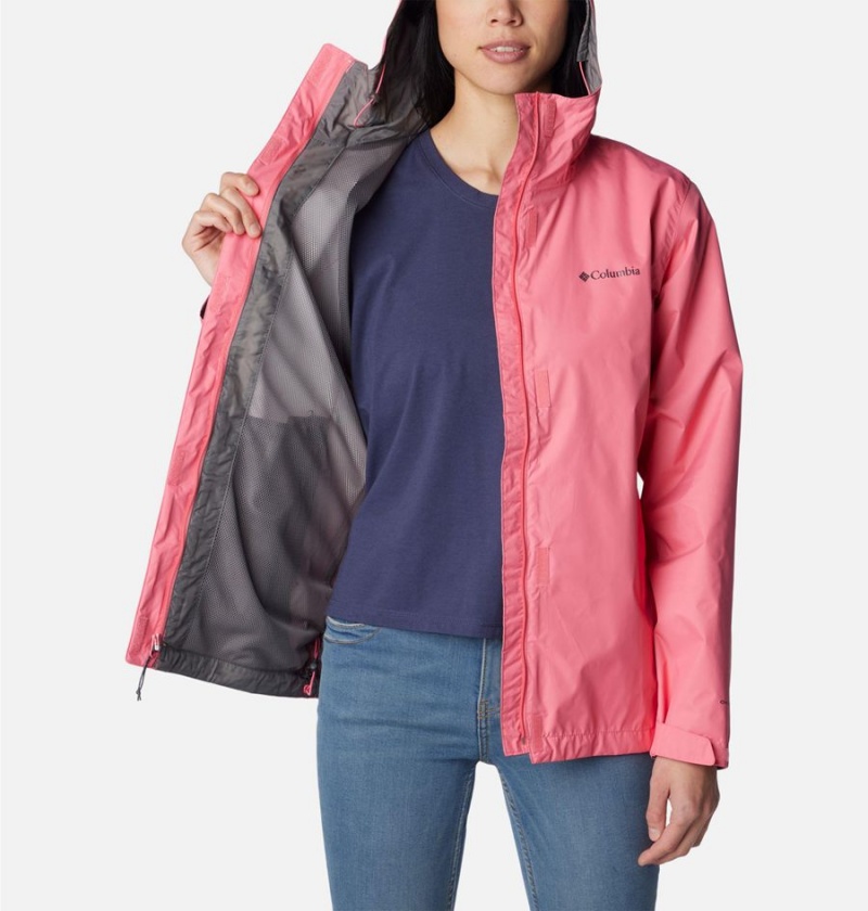 Pink Women's Columbia Arcadia II Rain Jacket | AYMGI-3706