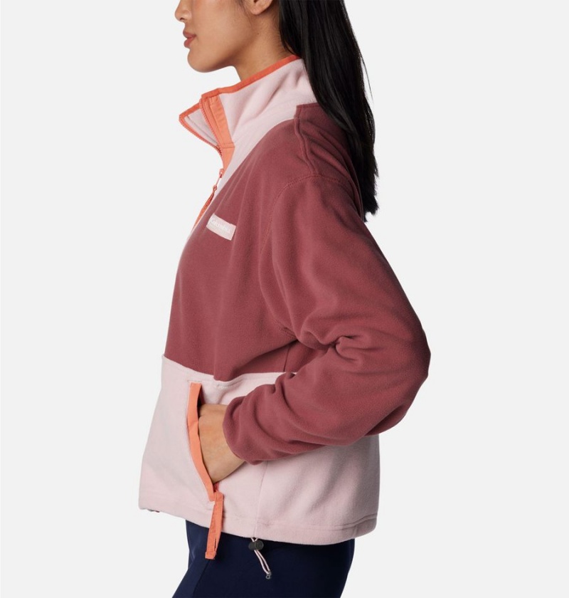 Pink Women's Columbia Back Bowl Full Zip Fleece Jacket | HTQIS-9836