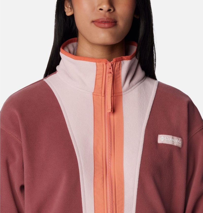 Pink Women's Columbia Back Bowl Full Zip Fleece Jacket | HTQIS-9836