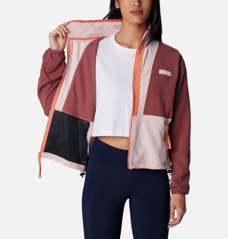 Pink Women's Columbia Back Bowl Full Zip Fleece Jacket | HTQIS-9836