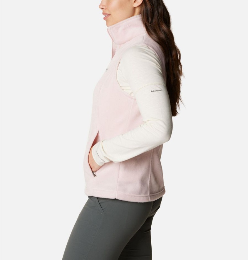 Pink Women's Columbia Benton Springs Fleece Vest | DLTFH-3925