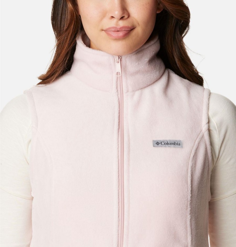 Pink Women's Columbia Benton Springs Fleece Vest | DLTFH-3925