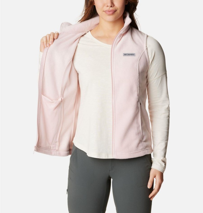 Pink Women's Columbia Benton Springs Fleece Vest | DLTFH-3925