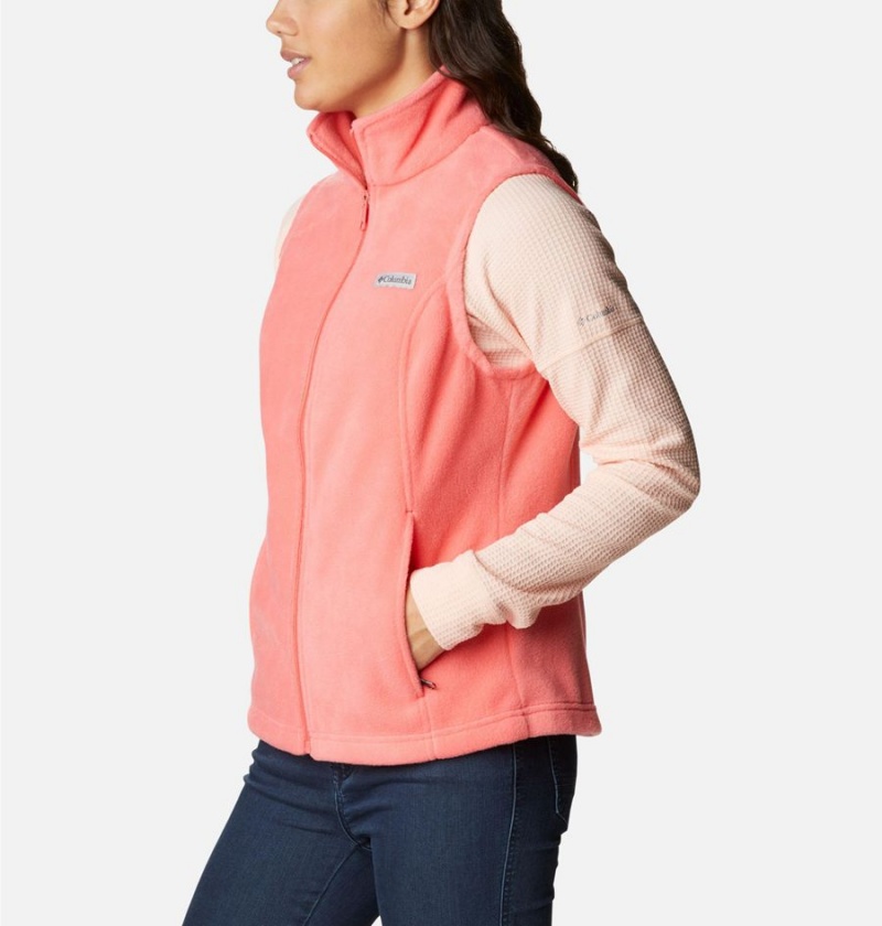 Pink Women's Columbia Benton Springs Fleece Vest | RTGPD-5920