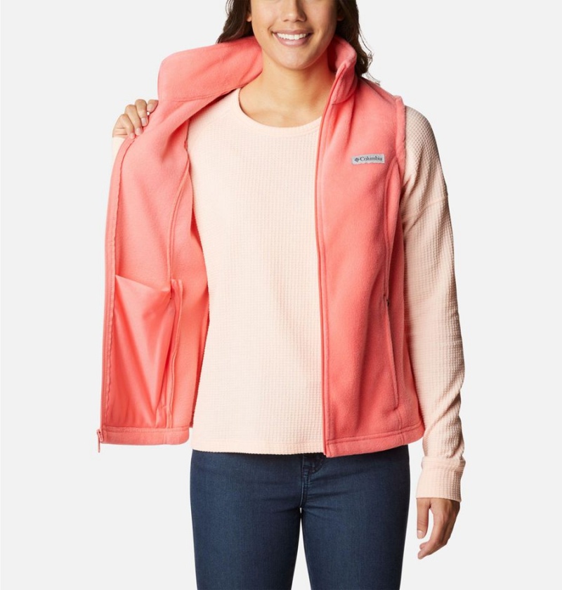 Pink Women's Columbia Benton Springs Fleece Vest | RTGPD-5920