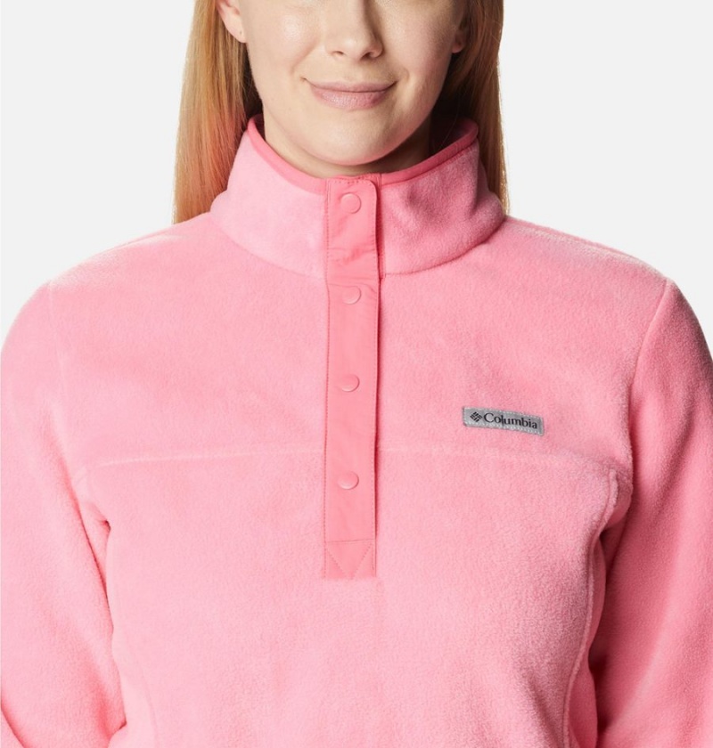 Pink Women's Columbia Benton Springs Half Snap Fleece Pullover | VOMGR-2748