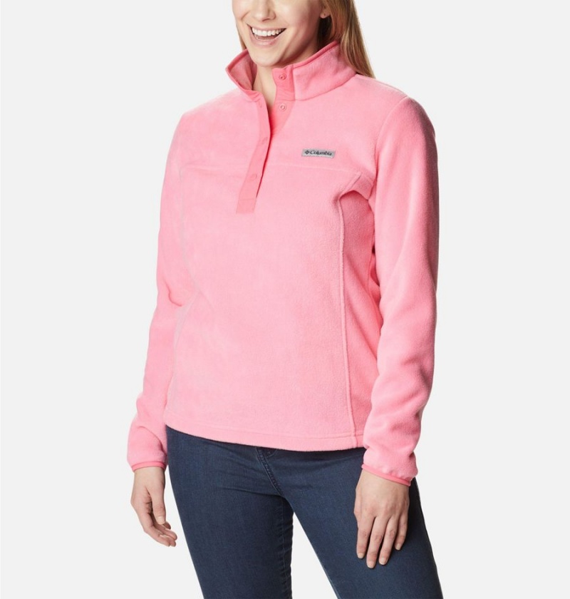 Pink Women's Columbia Benton Springs Half Snap Fleece Pullover | VOMGR-2748