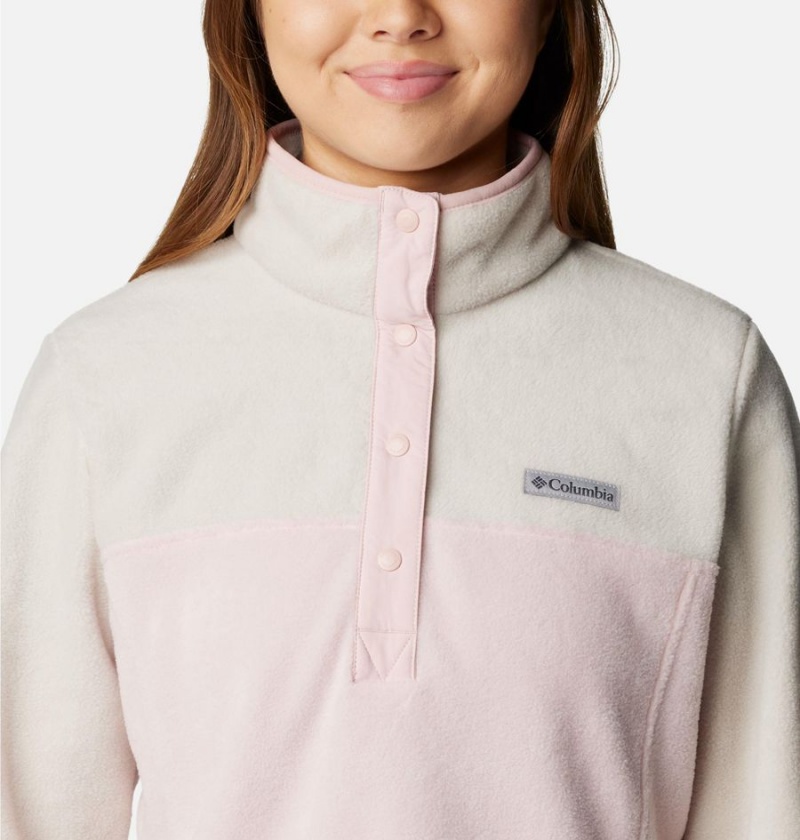 Pink Women's Columbia Benton Springs Half Snap Fleece Pullover | UJIZB-9856