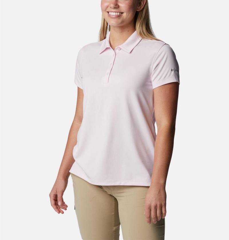 Pink Women's Columbia Birdie Golf Polo T-Shirt | HCFYB-5068