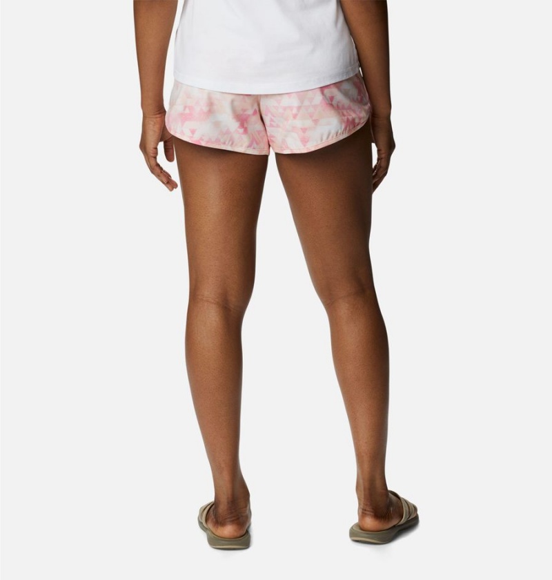 Pink Women's Columbia Bogata Bay Stretch Printed Shorts | BVPEW-9645