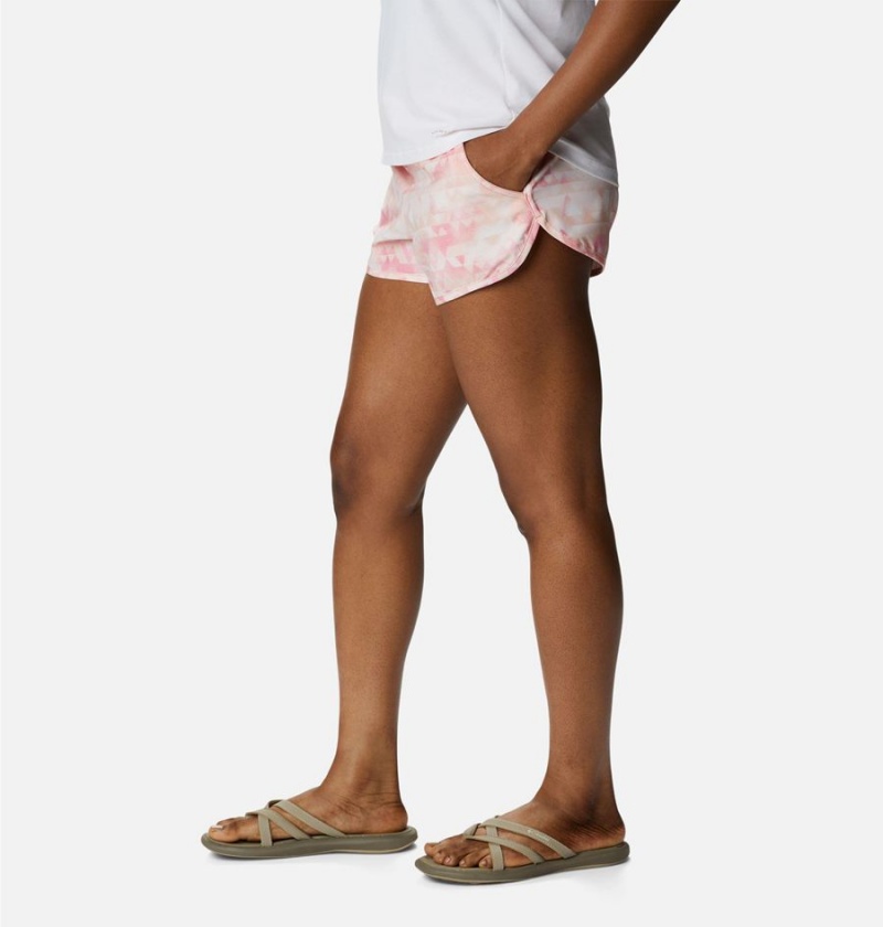 Pink Women's Columbia Bogata Bay Stretch Printed Shorts | BVPEW-9645