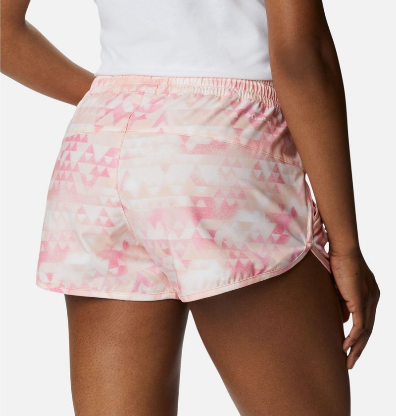 Pink Women's Columbia Bogata Bay Stretch Printed Shorts | BVPEW-9645