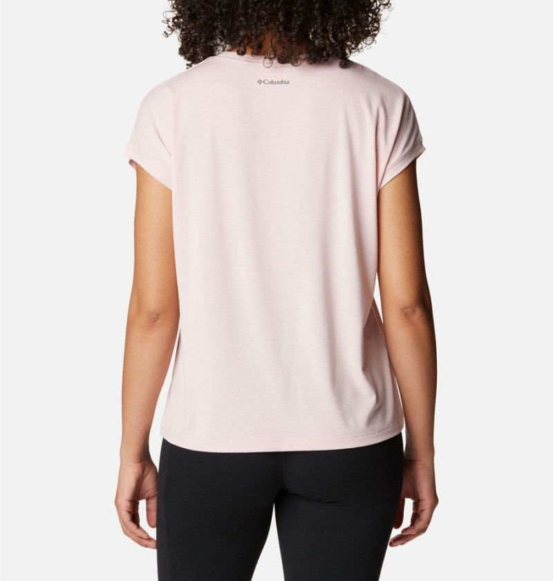 Pink Women's Columbia Boundless Trek T-Shirt | QAEUF-7234