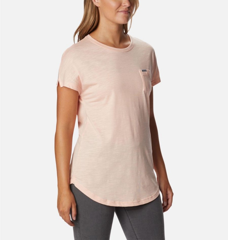 Pink Women's Columbia Cades Cape T-Shirt | DBXWU-5784