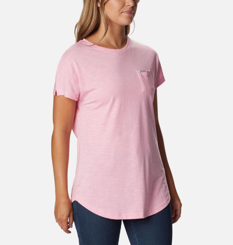 Pink Women's Columbia Cades Cape T-Shirt | VFGSA-8342