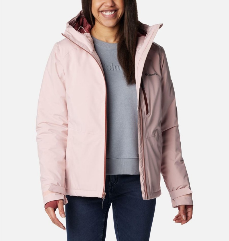 Pink Women's Columbia Explorer's Edge Insulated Puffer Jacket | QDJZC-2349