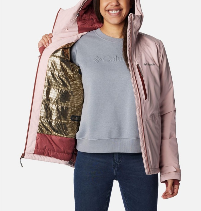 Pink Women's Columbia Explorer's Edge Insulated Puffer Jacket | QDJZC-2349