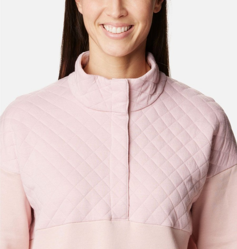 Pink Women's Columbia Hart Mountain Quilted Half Snap Pullover | FUYMX-9518