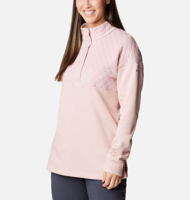 Pink Women's Columbia Hart Mountain Quilted Half Snap Pullover | FUYMX-9518